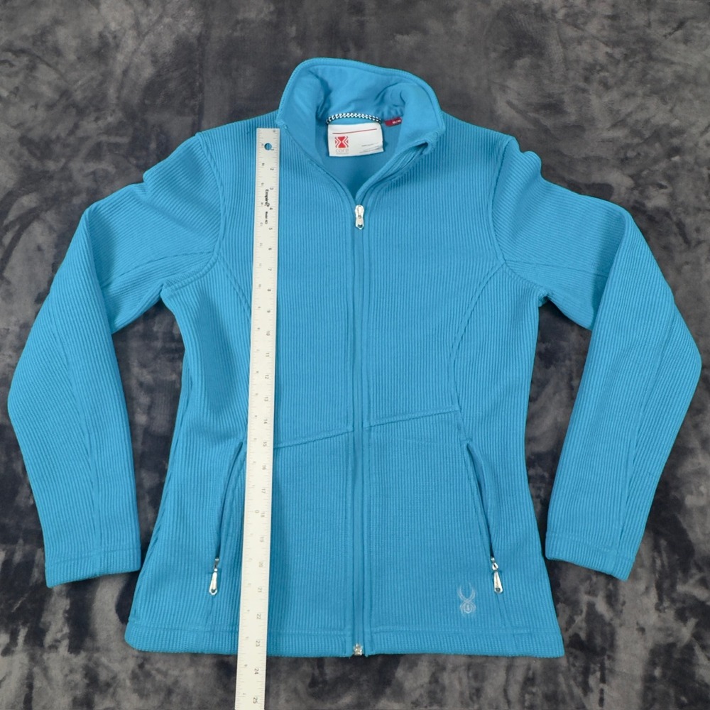 Spyder Core Sweater Full Zip Jacket Womens Medium Blue Fleece Lined Mid Layer